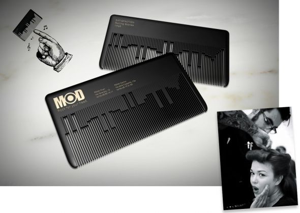 MODhair: Musical comb businesscard