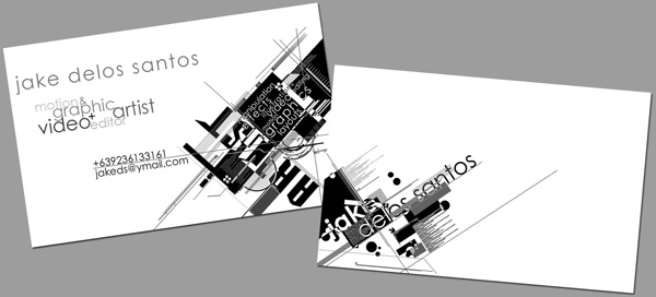 Black & White w/ Geometric Shapes Business Card by Jake Delos Santos