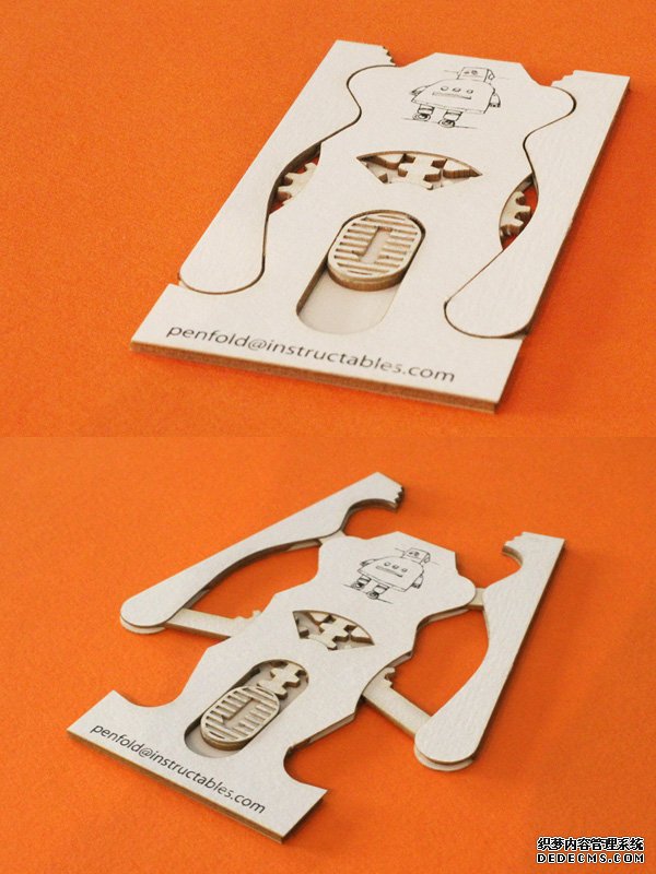 Penfold Lab's Unique Laser Cut Robotic Claw Business Card 激光切割的机器人名片