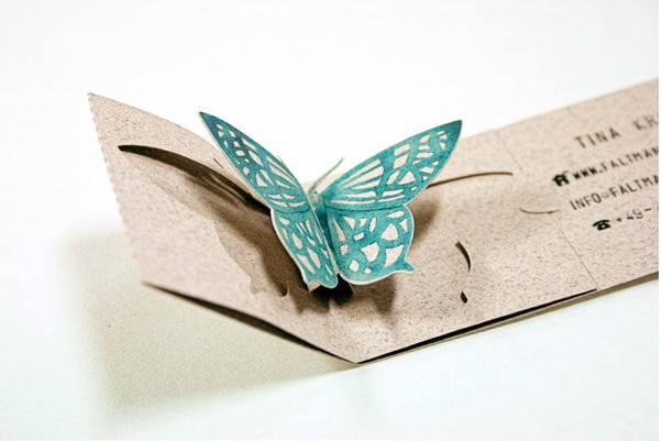 折叠异型名片，罕见的蝴