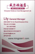 威尔顿酒店 陈励励 - [名片